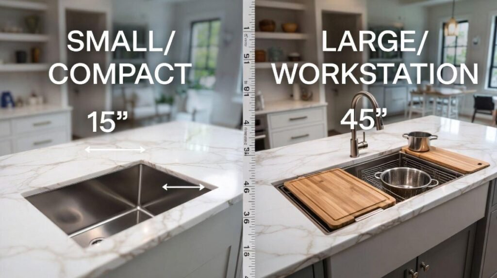 Small vs Large Kitchen Sink Dimensions: Which One Fits Better?-Kitchen Sink Dimension