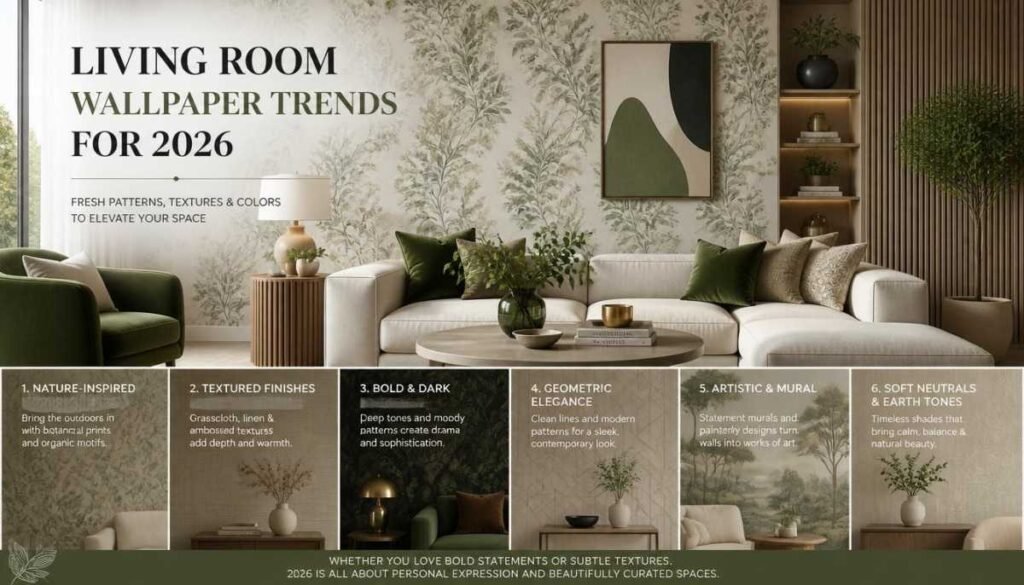 Living Room Wallpaper Trends for 2026