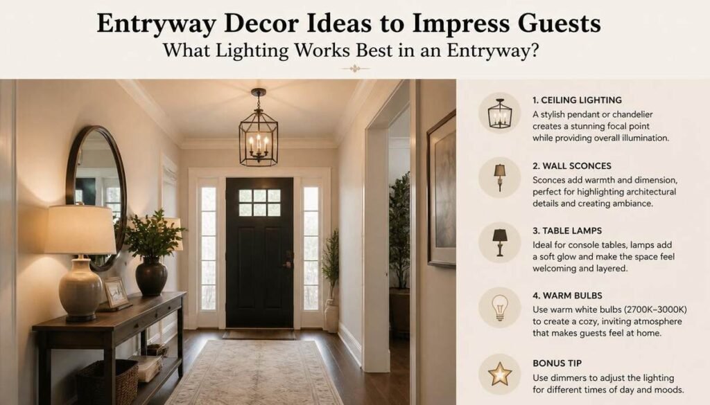 What lighting works best in an entryway